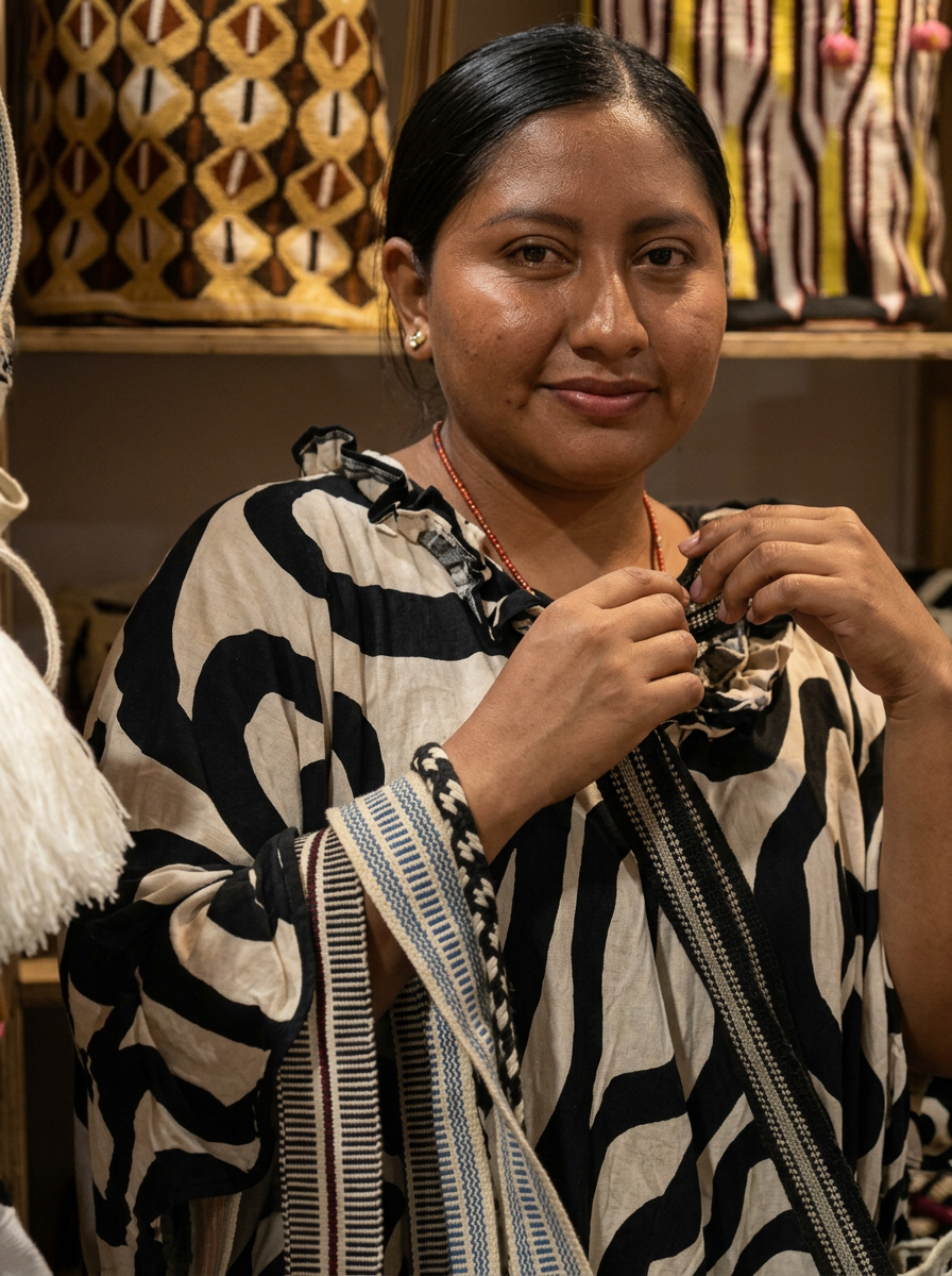 Portrait of Yolanda, Wayuu weaver from La Guajira